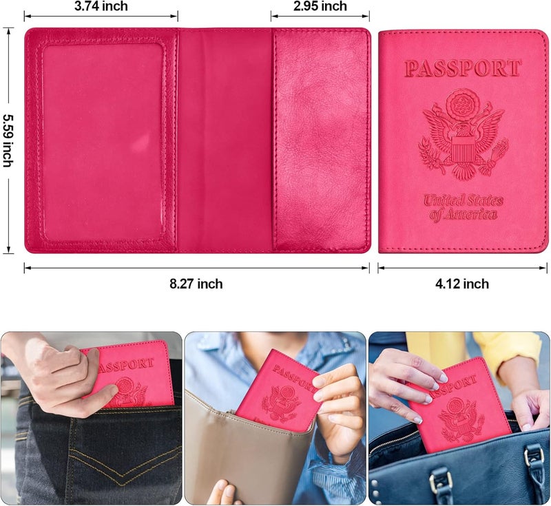Eoehro Passport Holder for Travel Essentials-2Pack, Passport Wallet Cover Case for Travel Must Haves Accessories,Passport Book Holders for Women and Men - Image 4